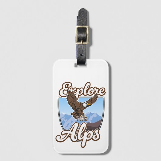 Verken de Alpen Bagagelabel (Voorkant (verticaal))