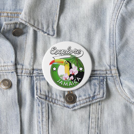 Verken de Bahama's logo Knop Ronde Button 7,6 Cm (In situ)