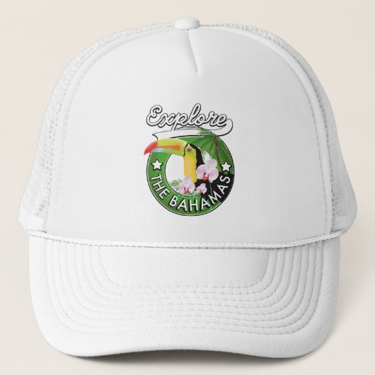 Verken de Bahama's logo Trucker Pet (Voorkant)
