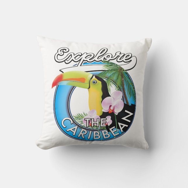 Verken de Caribische reispatch. Kussen (Voorkant)
