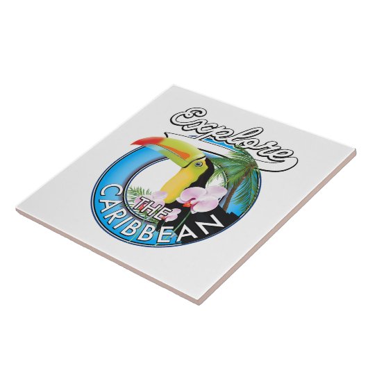 Verken de Caribische reispatch. Tegeltje (Zijkant)