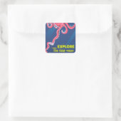 Verken de Diepe Oceaan Vierkante Sticker (Tas)