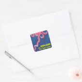 Verken de Diepe Oceaan Vierkante Sticker (Envelop)
