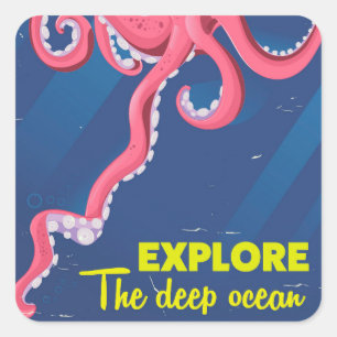Verken de Diepe Oceaan Vierkante Sticker