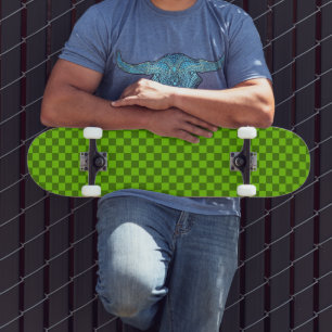 Verken de elegantie van het groene schaakbordpatro persoonlijk skateboard