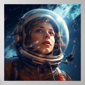 Verken de kosmos met onze boeiende astronaut poster