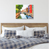 Verken de levendige charme van Burano Canvas Afdruk (Insitu (Slaapkamer))