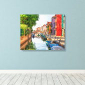 Verken de levendige charme van Burano Canvas Afdruk (Insitu (Houten vloer))