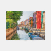 Verken de levendige charme van Burano Fleece Deken (Voorkant (Horizontaal))