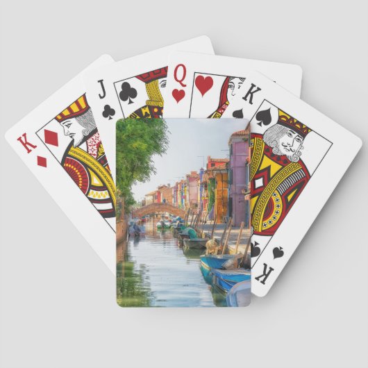 Verken de levendige charme van Burano Pokerkaarten (Achterkant)