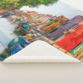 Verken de levendige charme van Burano Sherpa Deken (3/4)