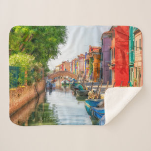 Verken de levendige charme van Burano Sherpa Deken