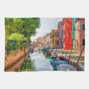 Verken de levendige charme van Burano Theedoek