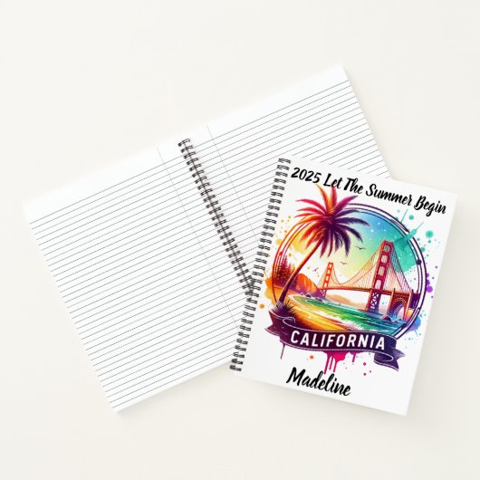 Verken de levendige kust van Californië bij zonson Notitieboek (Binnen)