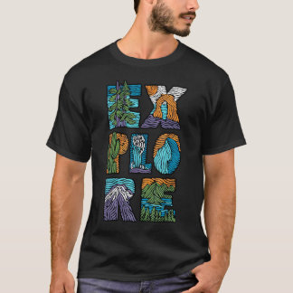 Verken de natuur Buitenliefhebber Nationaal park W T-shirt