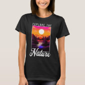 Verken de Natuur - Mountain, River, Sunset Hiking T-shirt (Voorkant)