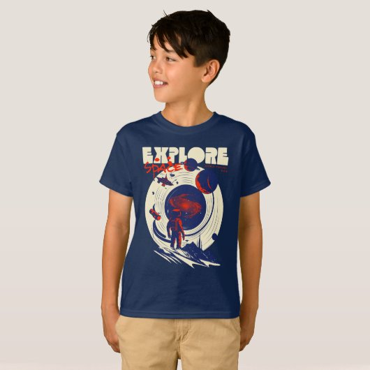 Verken de Ruimte - Kosmische Astronaut T-shirt (Voorkant volledig)