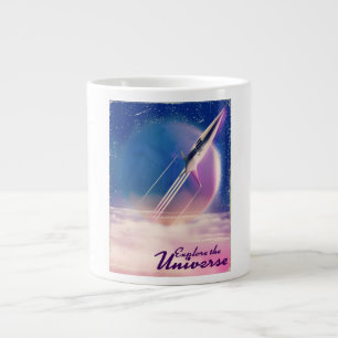 Verken de vintage-ruimteposter van het universum grote koffiekop