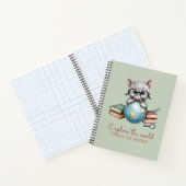 "Verken de wereld door boeken" Schattigee kitten Notitieboek (Binnen)