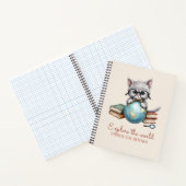 "Verken de wereld door boeken" Schattigee kitten Notitieboek (Binnen)
