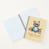 "Verken de wereld door boeken" Schattigee kitten Notitieboek (Binnen)