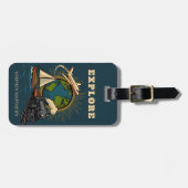 Verken de Wereld van Vintage Design Bagagelabel (Voorkant horizontaal)