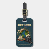 Verken de Wereld van Vintage Design Bagagelabel (Voorkant verticaal)