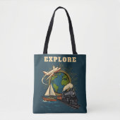 Verken de Wereld van Vintage Design Tote Bag (Voorkant)