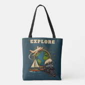 Verken de Wereld van Vintage Design Tote Bag (Achterkant)