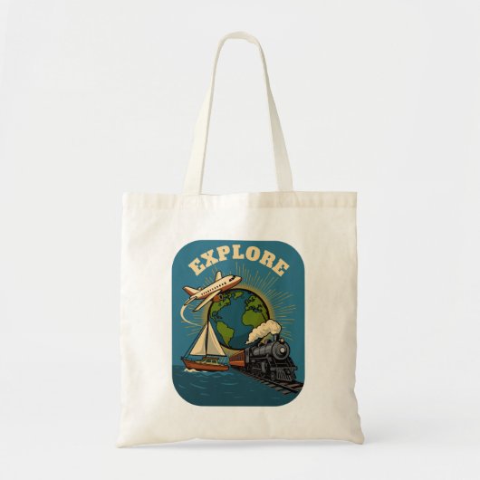 Verken de Wereld van Vintage Design Tote Bag (Voorkant)