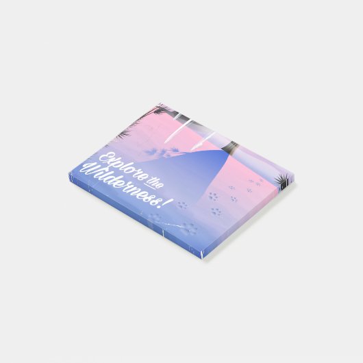 Verken de wildernis! Dierafdrukken in de winter Post-it® Notes (Schuin)