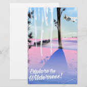 Verken de wildernis! Dierenprints in de winter Briefpapier (Voorkant / Achterkant)