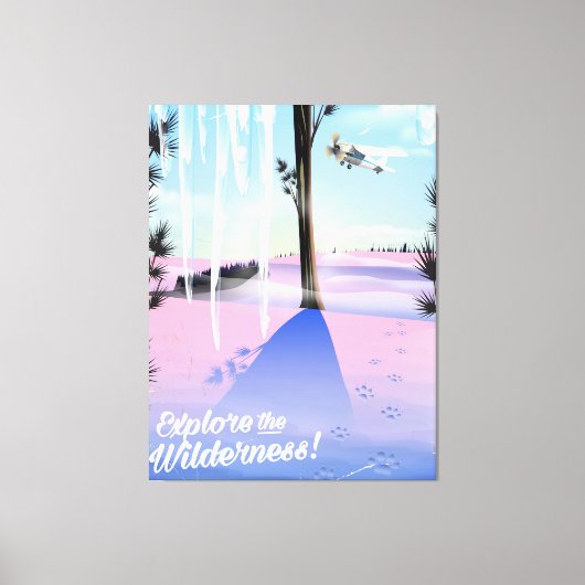 Verken de wildernis! Dierenprints in de winter Canvas Afdruk (Voorkant)