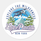 Verken de wildernis, Lake Placid Ronde Sticker (Voorkant)