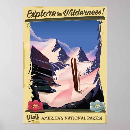 Verken de wildernis! ski-poster poster (Voorkant)