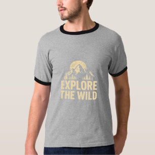 Verken de Wildernis Vintage Avontuur Design T-shirt