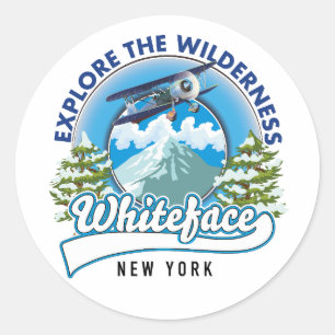 Verken de wildernis, Whiteface New York Ronde Sticker