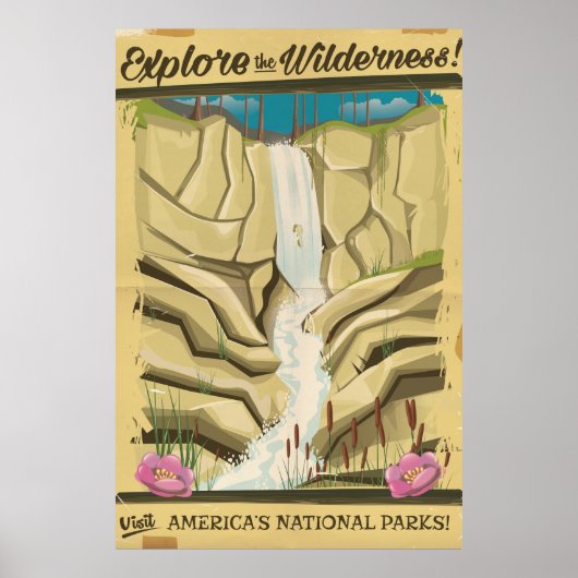 Verken de Wildness vintage poster! Poster (Voorkant)