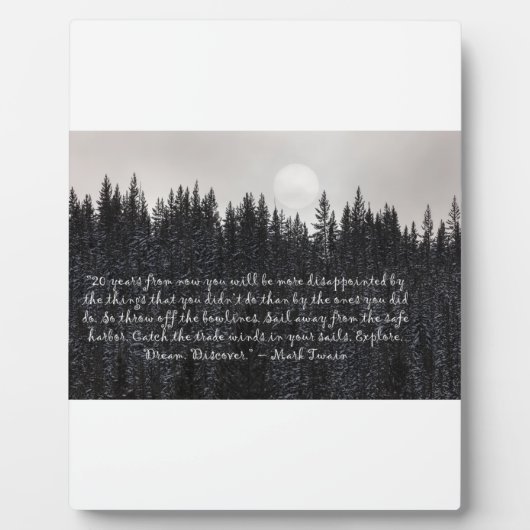 Verken. Dream. Ontdek het. - Mark Twain Fotoplaat (Voorkant)