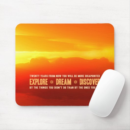 Verken. Dream. Ontdek het. Muismat (Met muis)