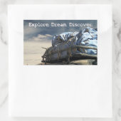 Verken. Dream. Ontdek het. Rechthoekige Sticker (Tas)