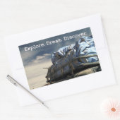Verken. Dream. Ontdek het. Rechthoekige Sticker (Envelop)