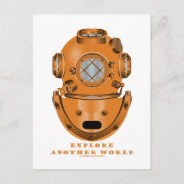 Verken een andere wereld (diepe duikhelm) briefkaart