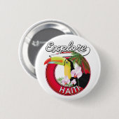 Verken Haïti logo reis patch. Poster Ronde Button 5,7 Cm (Voorkant /achterkant)