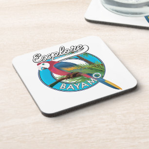 Verken Hawaii retro logo Keramische Tegels Drank C Bier Onderzetter