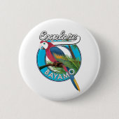 Verken Hawaii retro logo Knop Ronde Button 5,7 Cm (Voorkant)