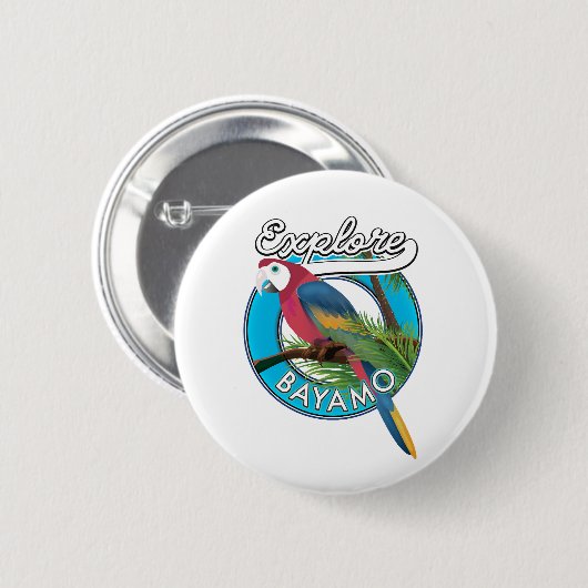 Verken Hawaii retro logo Knop Ronde Button 5,7 Cm (Voorkant /achterkant)
