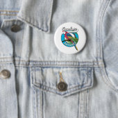 Verken Hawaii retro logo Knop Ronde Button 5,7 Cm (In situ)