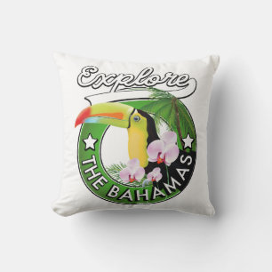 Verken het Bahamas logo Houten doos bord Kussen