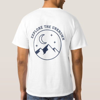 “Verken het Onbekende” Mininale Berg & Maan  T-shirt